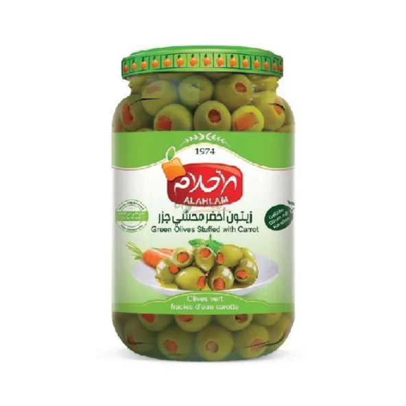 Alahlam Green Olives Stuffed With Carrot 480g