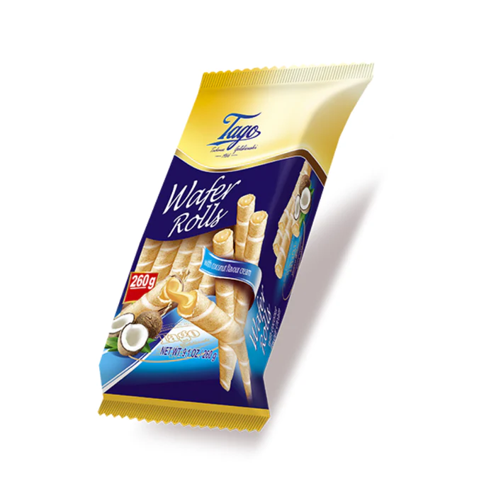 TAGO WAFER ROLL WITH  COCONUT CREAM 250G