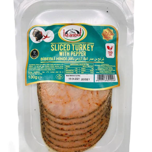 Istanbul sliced turkey weth pepper 130g